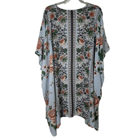 Angie Women’s Sz L lightweight Bohemian floral Wrap Kimono Cover Up Hippie 1 - Picture 1 of 9